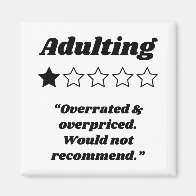 Adulting One Star Review Magnet (Front)