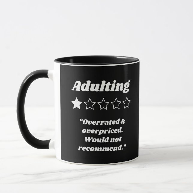 Adulting One Star Review Mug (Left)
