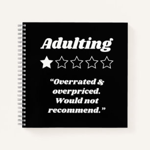 Adulting One Star Review Notebook
