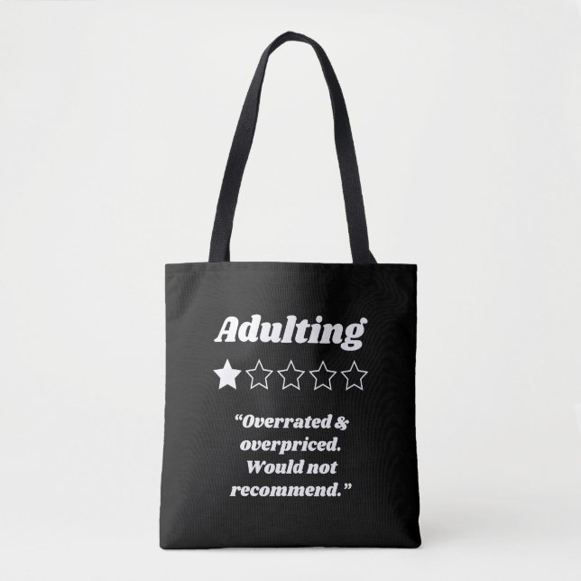 Adulting One Star Review Tote Bag (Front)