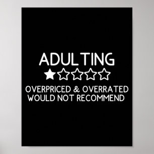 Adulting Shirt Funny Adul 1 Star Review  Poster