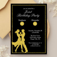 Adults Golden Dance Couple Joint Birthday Party