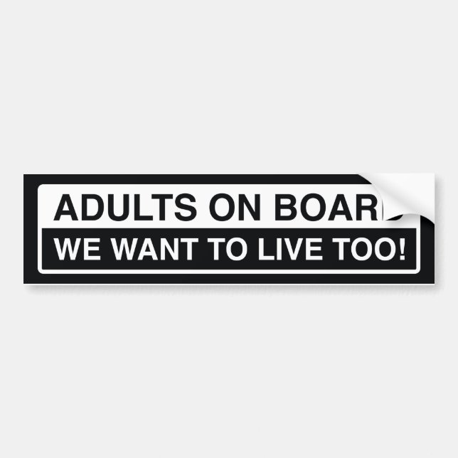 Adults On Board Bumper Sticker (Front)