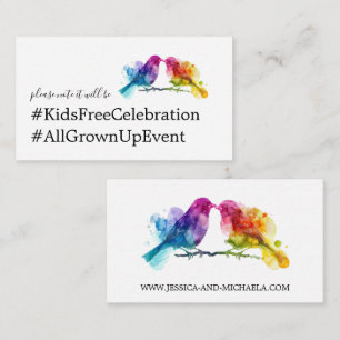 Adults Only LGBTQ+ Rainbow Lovebirds Enclosure Card
