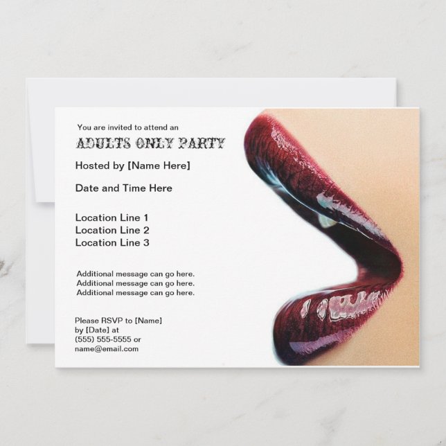 Adults Only Party Invitations (Front)