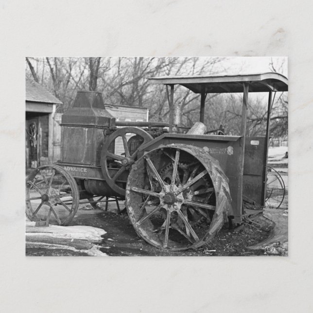 Advance Rumely Tractor, 1936 Postcard (Front)
