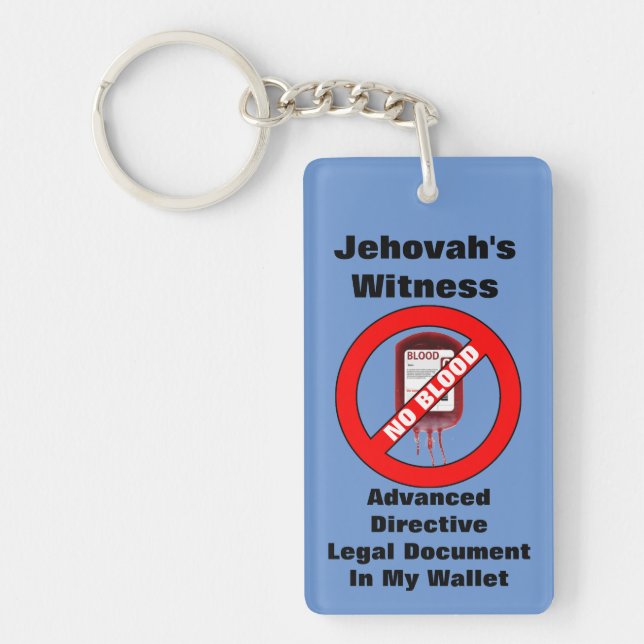 Advanced Directive Key Chain, No blood Keychain (Front)