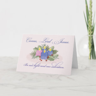 Advent Blessings Come Lord Jesus Candle Wreath Card