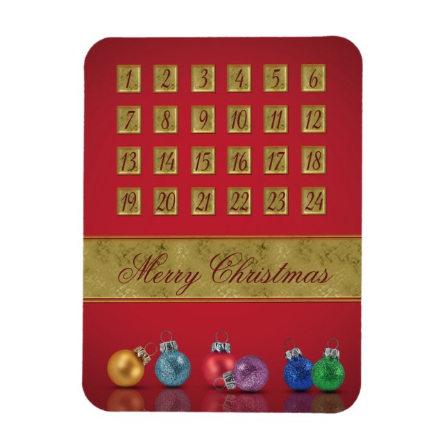 Advent Calendar Christmas Ornaments Magnet (Vertical)
