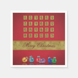 Advent Calendar Christmas Ornaments Napkin