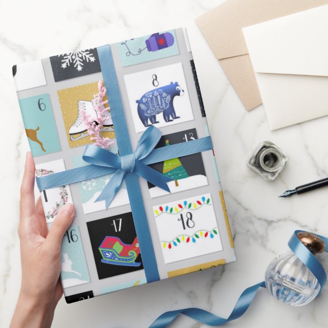 Advent Calendar Christmas Wrapping Paper (Gifting)