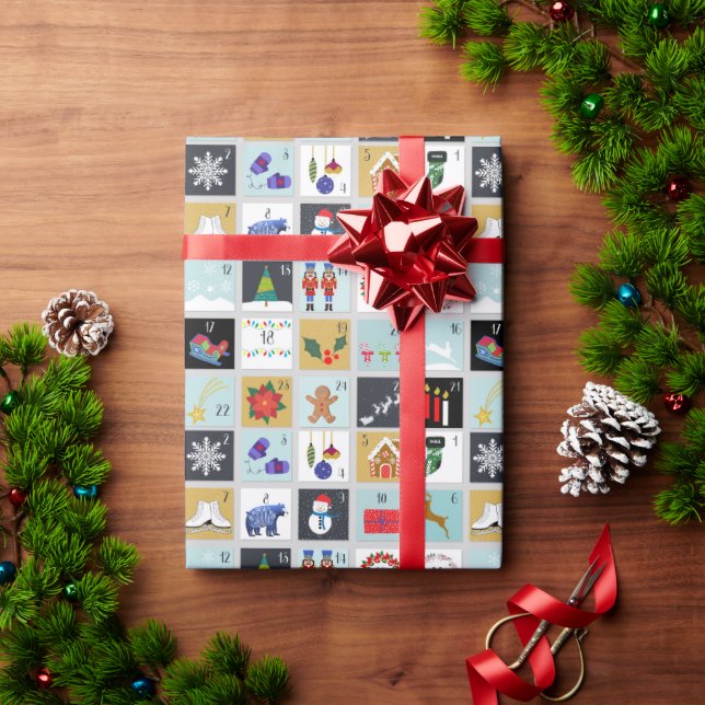 Advent Calendar Christmas Wrapping Paper (Holiday Gift)