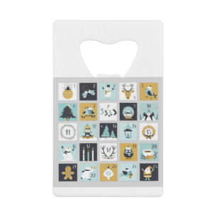 Advent Calendar Printable Calendar Credit Card Bottle Opener