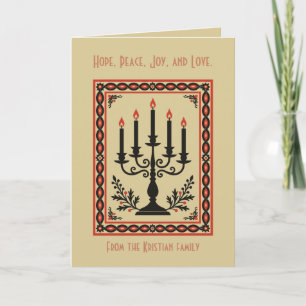 Advent Candelabra Stylized Nordic Christmas Card