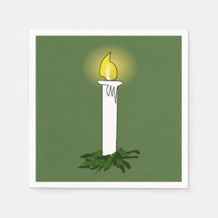 Advent Candle Green Standard Cocktail Paper Napkin