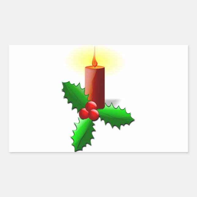 Advent Candle with Holly Sticker (Front)