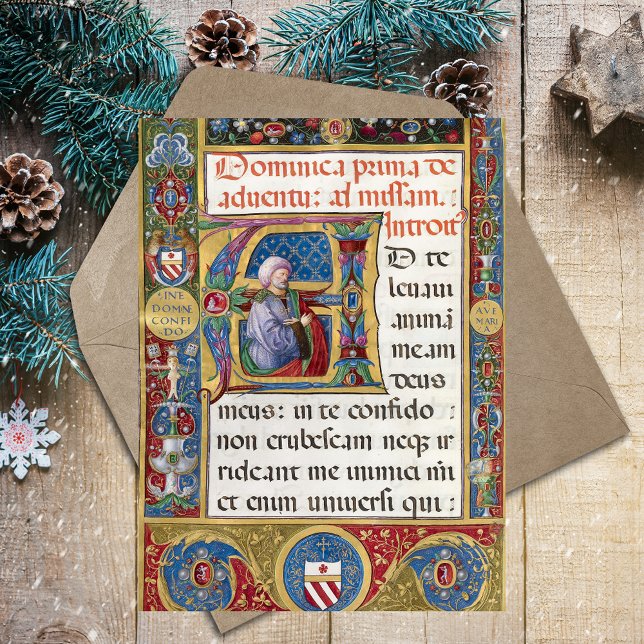 Advent Christmas Catholic Medieval Manuscript Postcard (Advent Christmas Liturgy Medieval Manuscript Catholic Christian Postcard)