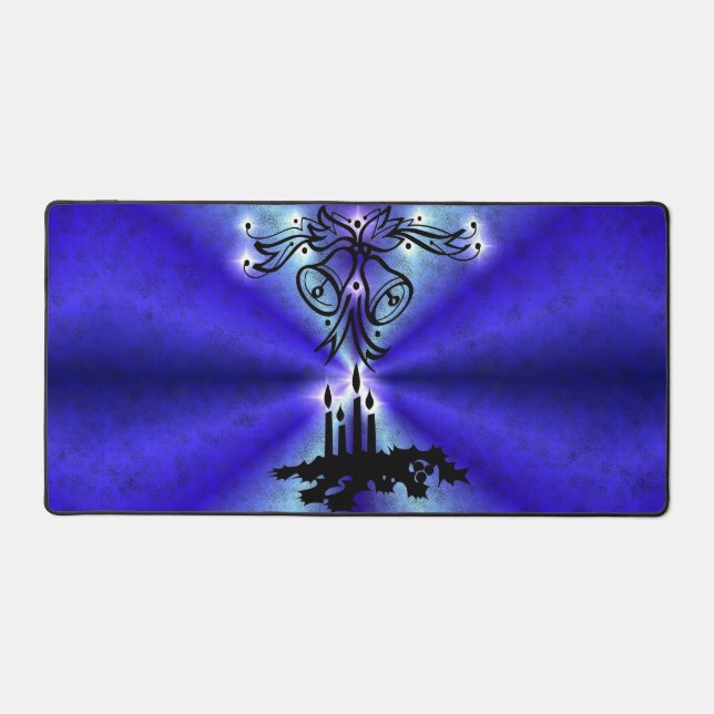 Advent, Christmas Magic on Blue Desk Mat (Front)