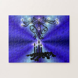 Advent, Christmas Magic on Blue Jigsaw Puzzle