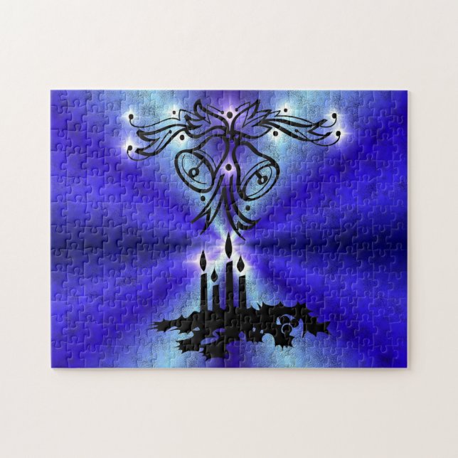 Advent, Christmas Magic on Blue Jigsaw Puzzle (Horizontal)