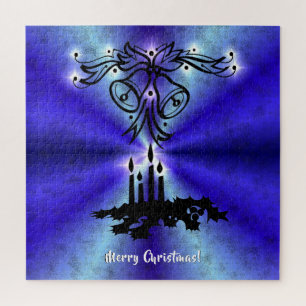 Advent, Christmas Magic on Blue Jigsaw Puzzle