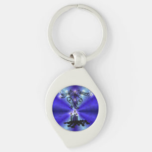 Advent, Christmas Magic on Blue Keychain