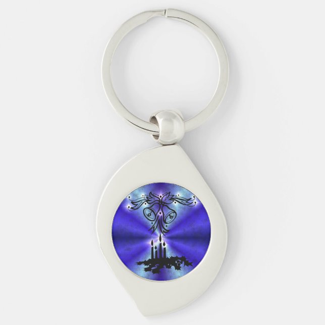 Advent, Christmas Magic on Blue Keychain (Front)