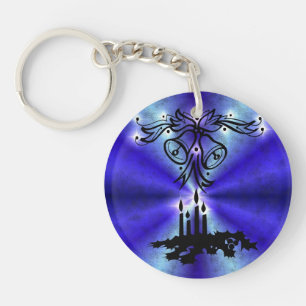 Advent, Christmas Magic on Blue Keychain