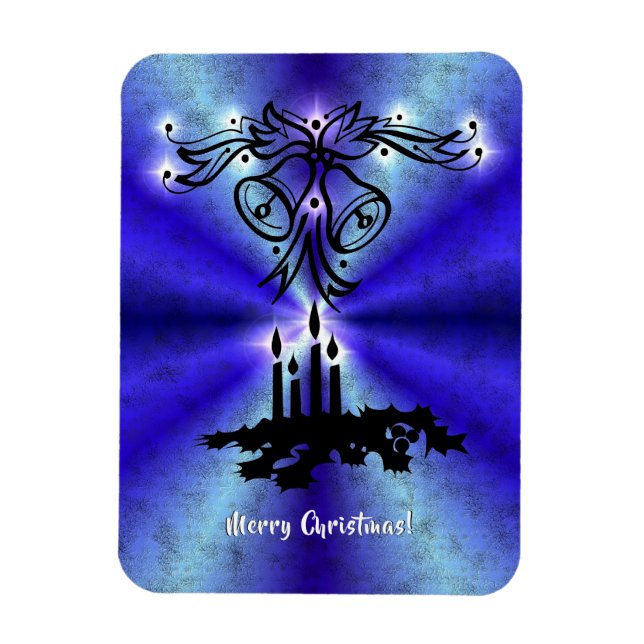 Advent, Christmas Magic on Blue Magnet (Vertical)