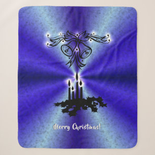 Advent, Christmas Magic on Blue Sherpa Blanket