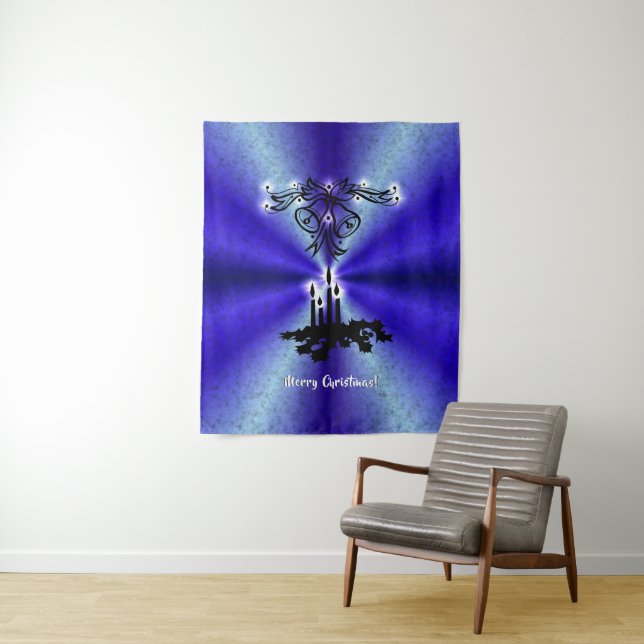 Advent, Christmas Magic on Blue Tapestry (In Situ)
