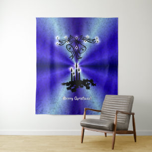 Advent, Christmas Magic on Blue Tapestry