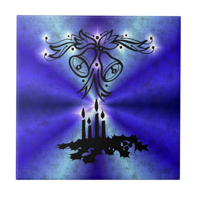 Advent, Christmas Magic on Blue Tile (Front)