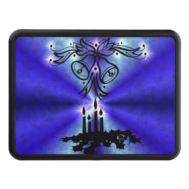 Advent, Christmas Magic on Blue Trailer Hitch Cover (Front)