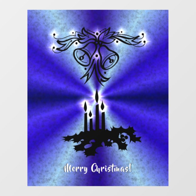Advent, Christmas Magic on Blue Window Cling (Sheet)