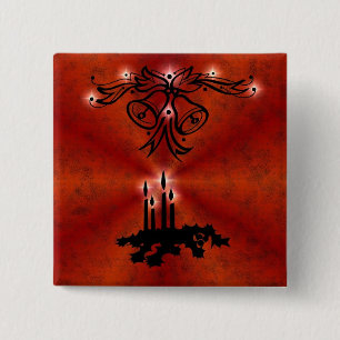 Advent, Christmas Magic on Red 2 Inch Square Button