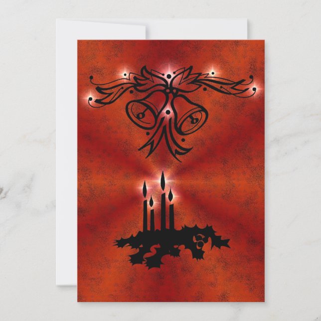 Advent, Christmas Magic on Red Holiday Card (Front)