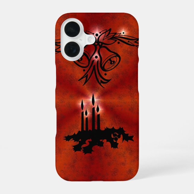 Advent, Christmas Magic on Red iPhone 16 Case (Back)