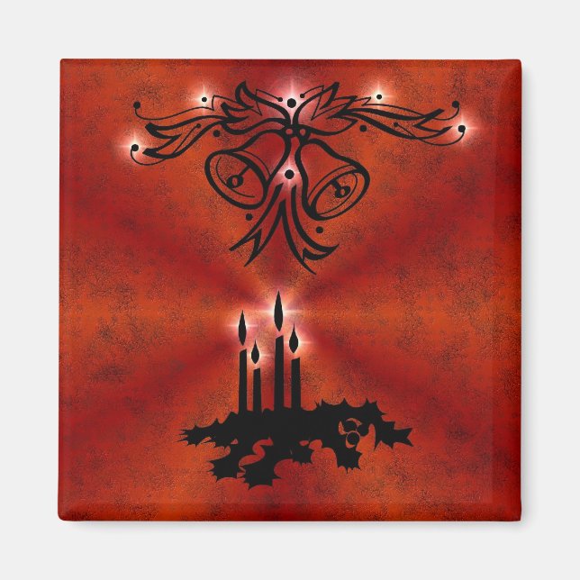 Advent, Christmas Magic on Red Magnet (Front)