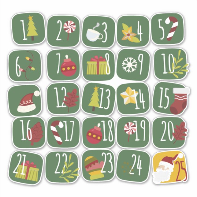 Advent Countdown 25 Christmas Doodle Style (Front)