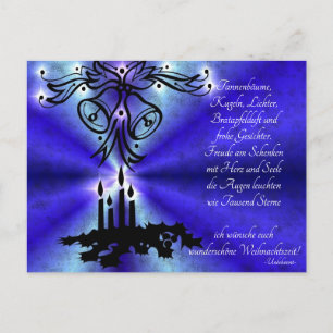 Advent, Weihnachten , Gedicht auf Deutsch Postcard