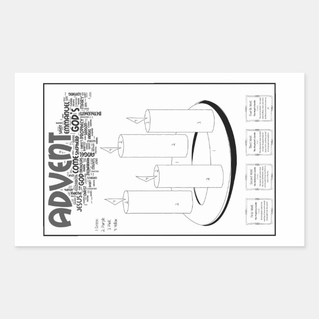 Advent Wreath: Colour by Number for Students! Sticker (Front)
