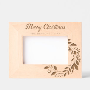 Advent Wreath Foliage Merry Christmas Family Etched Frames