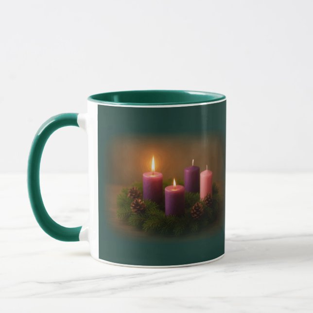 Advent Wreath – Second Week of Advent Coffee Mug (Left)