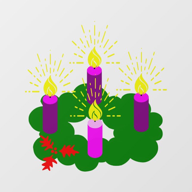 Advent Wreath Window Cling (Sheet)