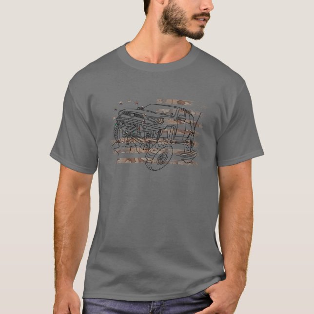 Adventure 101 4Runner Desert Camo Flag T-Shirt (Front)