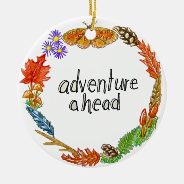 Adventure Ahead Ornament (Front)