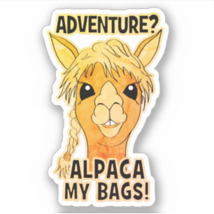 Adventure Alpaca My Bags - Autocollant à contours 
