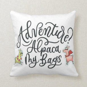 Adventure? Alpaca My Bags Throw Pillow