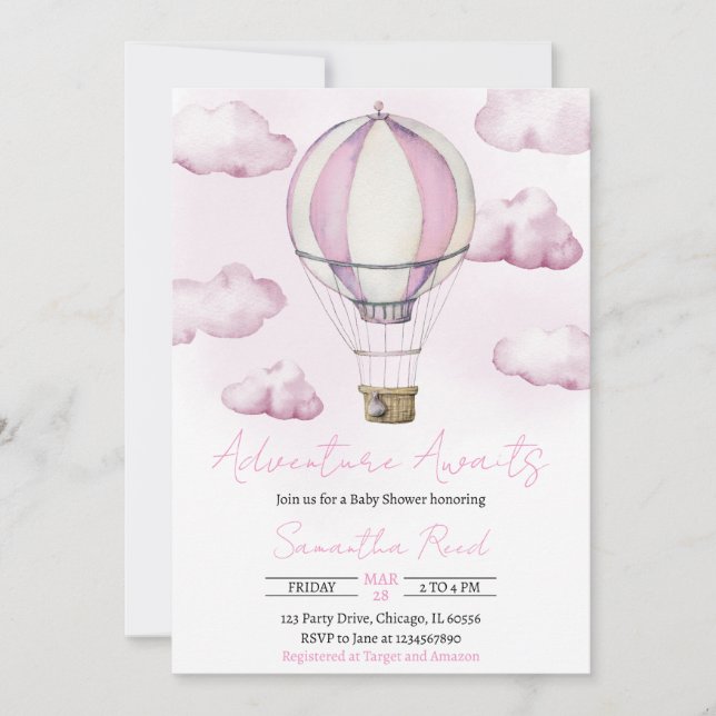 Adventure Attend Baby shower Invitation (Devant)